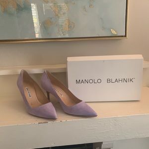 Manolo Blahnik lavender suede heels